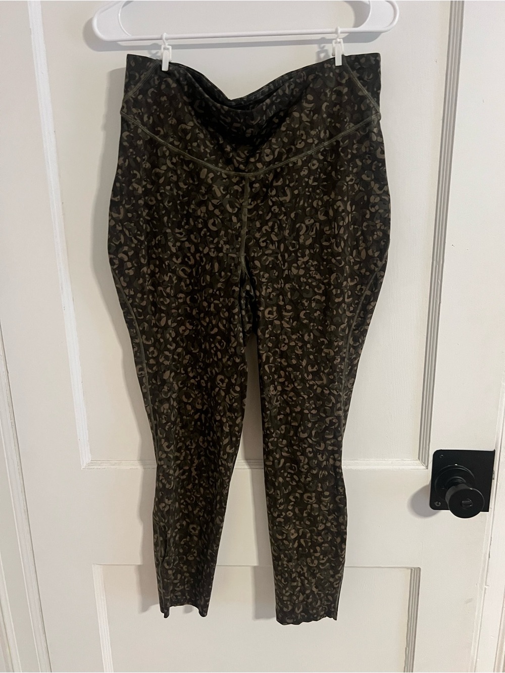 lululemon athletica Olive Green Leopard-Print High-Waist Leggings